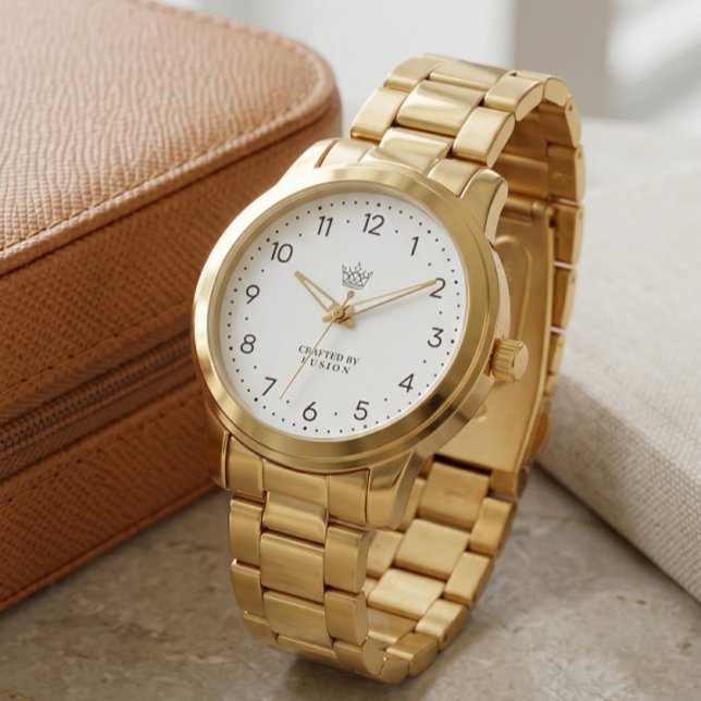 Elegant guldlänk armbandsur med minimalistisk desi (Skapare uppladdad)