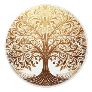 Elegant guldlivsträd andlig zen knopp