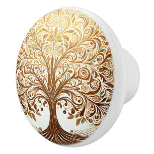 Elegant guldlivsträd andlig zen knopp