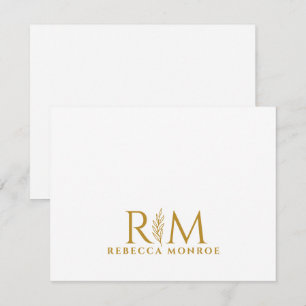 Elegant guldmonogram anteckningskort