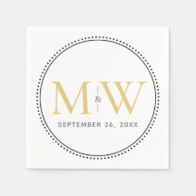 Elegant guldmonogram bröllop