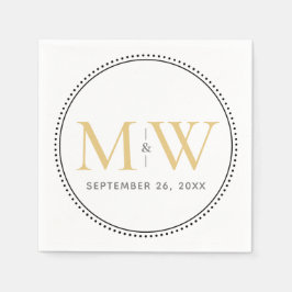 Elegant guldmonogram bröllop pappersservett