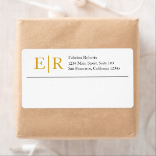 Elegant Guldmonogram Företag Returadress Fraktsedel