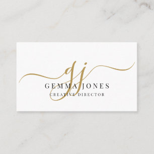 Elegant guldmonogram Kreativ chef signatur Visitkort