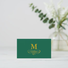 Elegant guldmonogram och kalligrafi visitkort