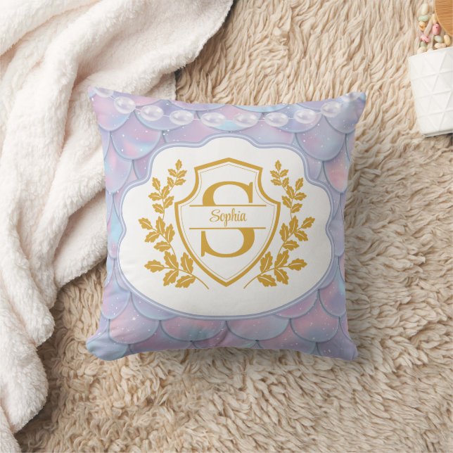 Elegant guldmonogram Pärl- och fjällsiren Kudde (Filt)