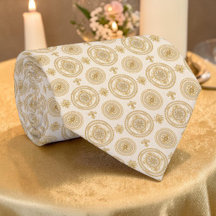 Elegant guldmönstrad specialdesignad slips