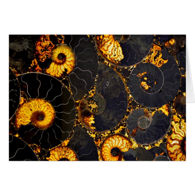 Elegant guldnautilus-design hälsningskort (Framsidan Horizontal)