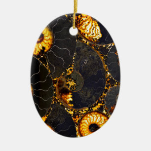 Elegant guldnautilus-design julgransprydnad keramik
