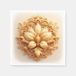 Elegant Guldorkidé Blomma Pappersservett