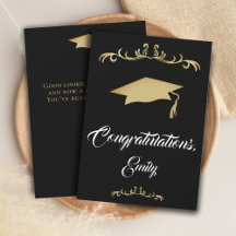 Elegant guldornament Grattis till studenten