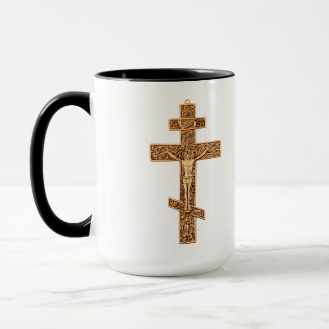 Elegant guldortodox kors mugg (Vänster)