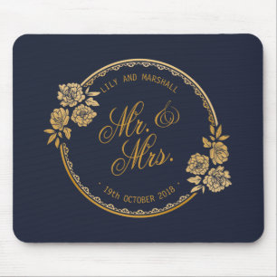 Elegant guldpersonlig som gifta sig Mousepad Musmatta