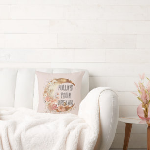 Elegant guldram Blush Rosa Blommig bröllopsdusch Kudde