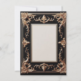 Elegant guldram inbjudningar