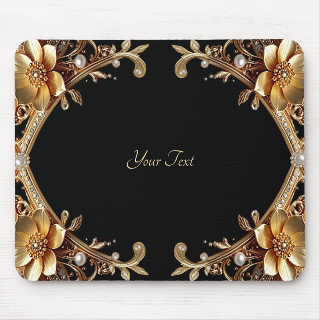 Elegant guldram mousepad musmatta (Framsidan)