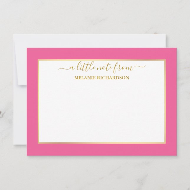 Elegant guldram - Välj storlek - Varumagenta Anteckningskort (Framsida)