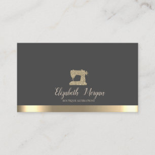 Elegant guldrandig symaskin visitkort