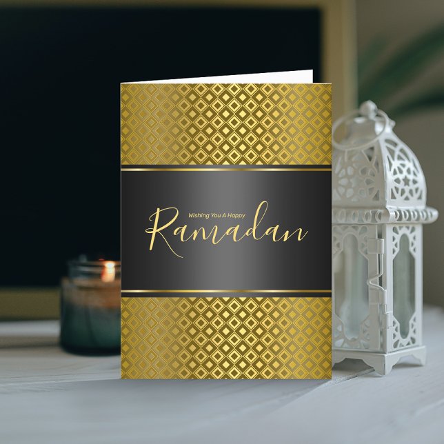 Elegant guldrombmönster Ramadan välkomstkort Tack Kort (Skapare uppladdad)