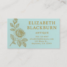 Elegant guldros vintage visitkort