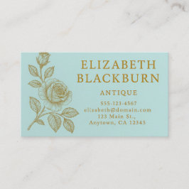 Elegant guldros vintage visitkort