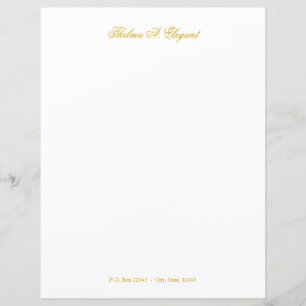 Elegant gulds krukstilsbrevpapper