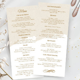 Elegant guldskrift bröllopsmeny program