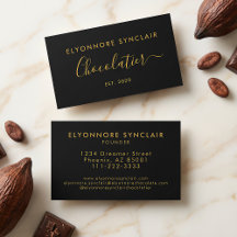 Elegant guldskrift Chocolatier-varumärke Svart