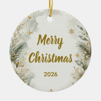 Elegant Guldskrift God Jul Ornament