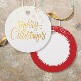 Elegant guldskrift God Jul Snöflingor