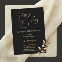 Elegant guldskrift "Hello Seventy" 70-årsfirande