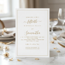 Elegant guldskrift kant 50-årsfirande inbjudningar
