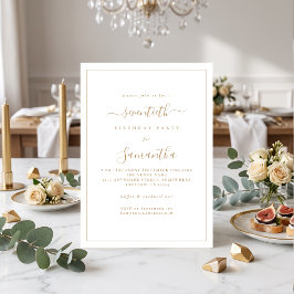 Elegant guldskrift kant 70-årsfirande inbjudningar