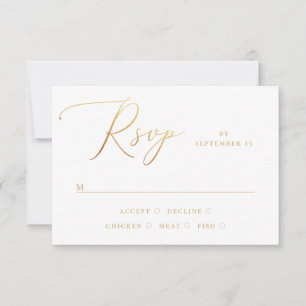 Elegant Guldskrift Klassisk Minimalistisk Bröllo OSA Kort