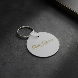 Elegant Guldskrift Minimalistisk Nyckelring