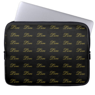 Elegant guldskrift vit kärlek kalligrafi bröllop laptop fodral