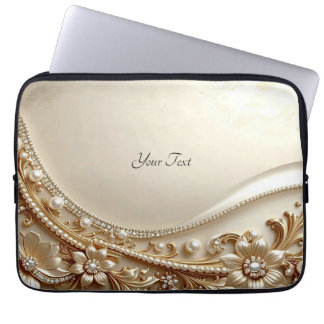Elegant guldsmyckad blommig laptopsleeve laptop fodral