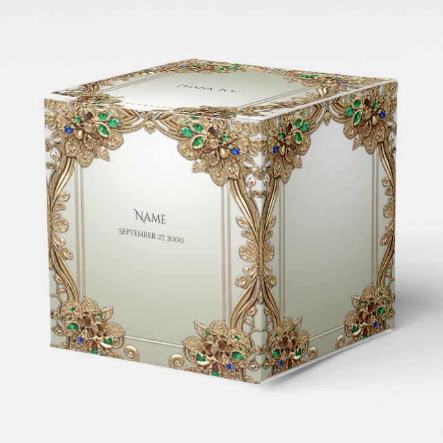 Elegant guldsmyckad presentlåda (Framsidan Sidan)