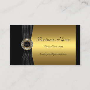 Elegant guldsmycke med svart diamant visitkort
