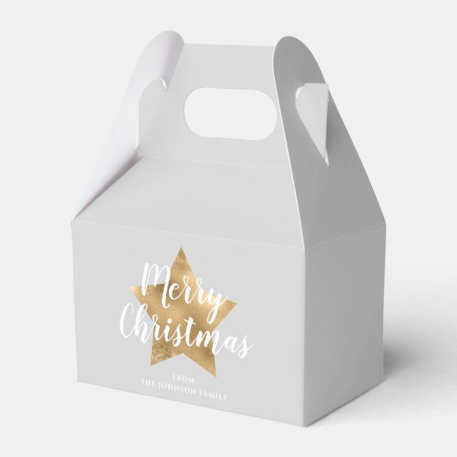 Elegant guldstjärna God Jul Presentaskar (Framsidan Sidan)