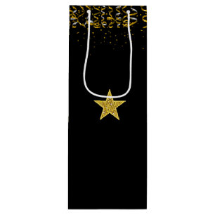 Elegant guldstjärna och konfekt på svart