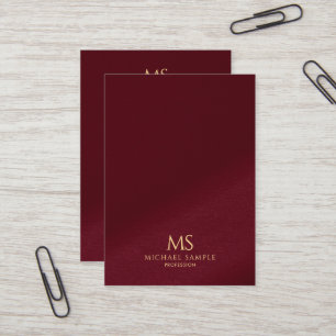 Elegant guldtextmonogram vertikal kraftig storlek visitkort
