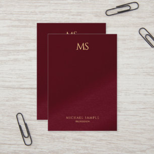 Elegant guldtextmonogram vertikal lyx tjock visitkort