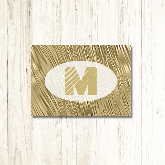 Elegant guldtextur Stor dekorativ monogram  Anteckningskort (Skapare uppladdad)