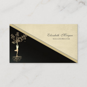 Elegant guldtree siluett, Yoga Visitkort