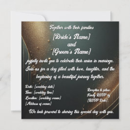 Elegant guldturkos bröllopsinbjudan inbjudningar