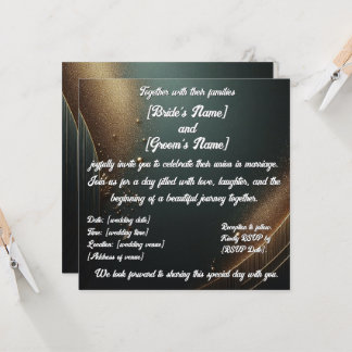 Elegant guldturkos bröllopsinbjudan inbjudningar