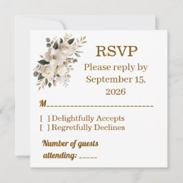 Elegant guldtypografi Bröllop RSVP-svarskort