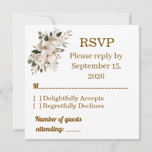 Elegant guldtypografi Bröllop RSVP-svarskort