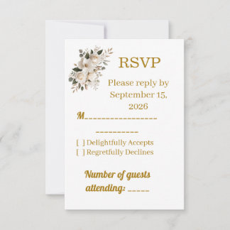 Elegant guldtypografi Bröllop RSVP-svarskort OSA Kort